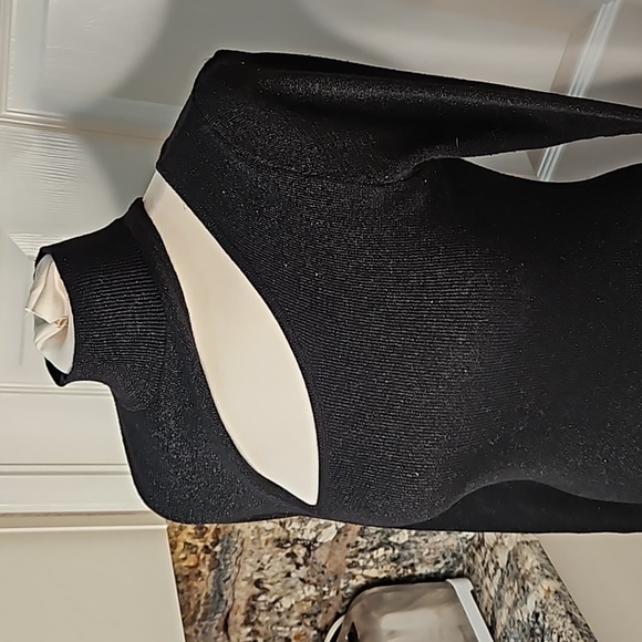 O.P.T bodycon black midi dress with sparkled thredding size xs - Picture 4 of 12